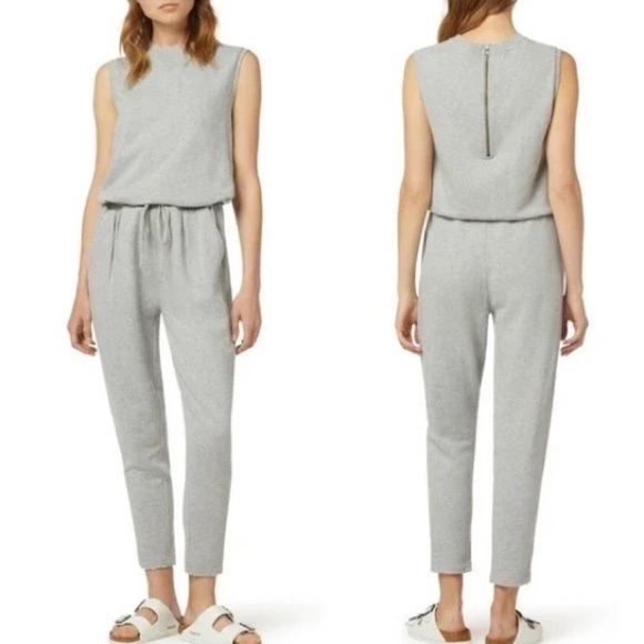 NWT Joes Jeans Marnie Cotton Tank Jumpsuit Heather Grey Gray Lounge Sz XL - Picture 1 of 12